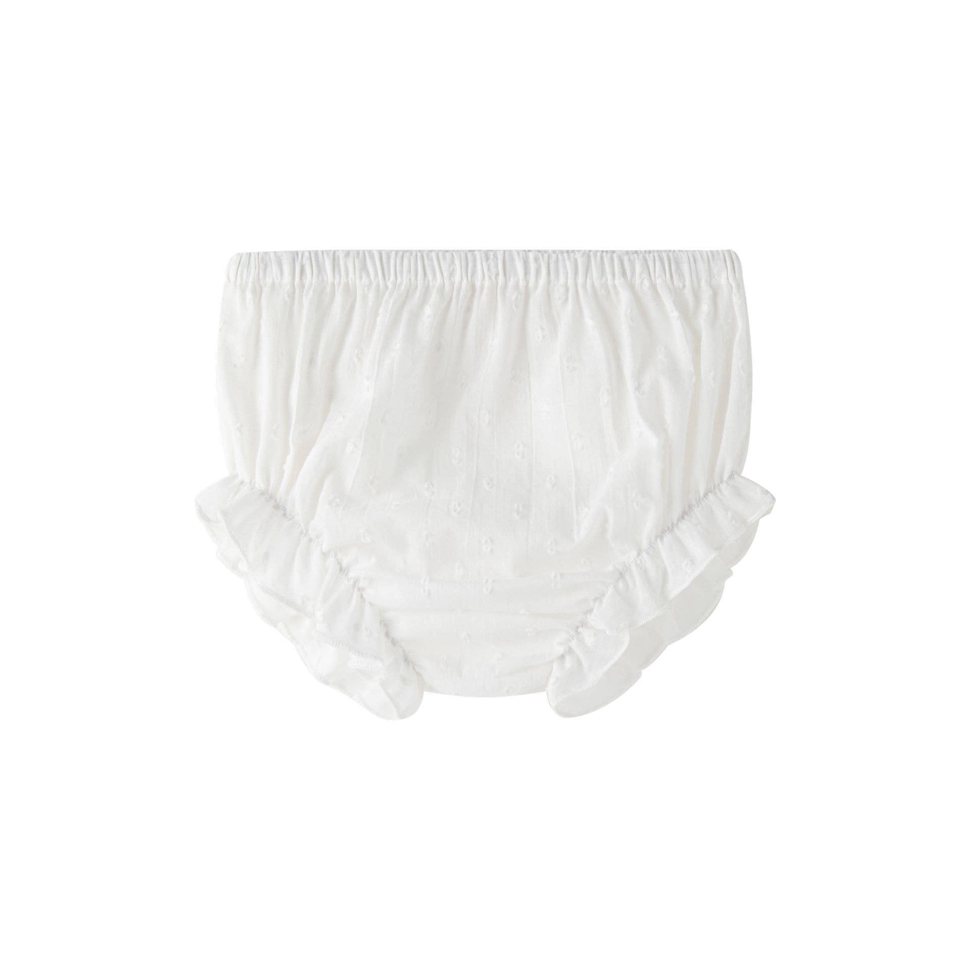 Baby jurk wit met roze strik + broekje