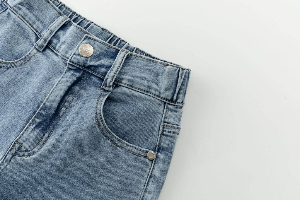 Jeans met bloemen detail