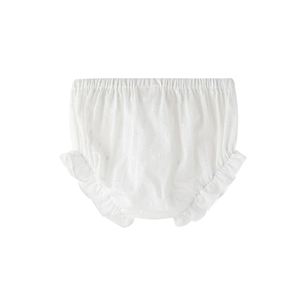 Baby jurk wit met roze strik + broekje