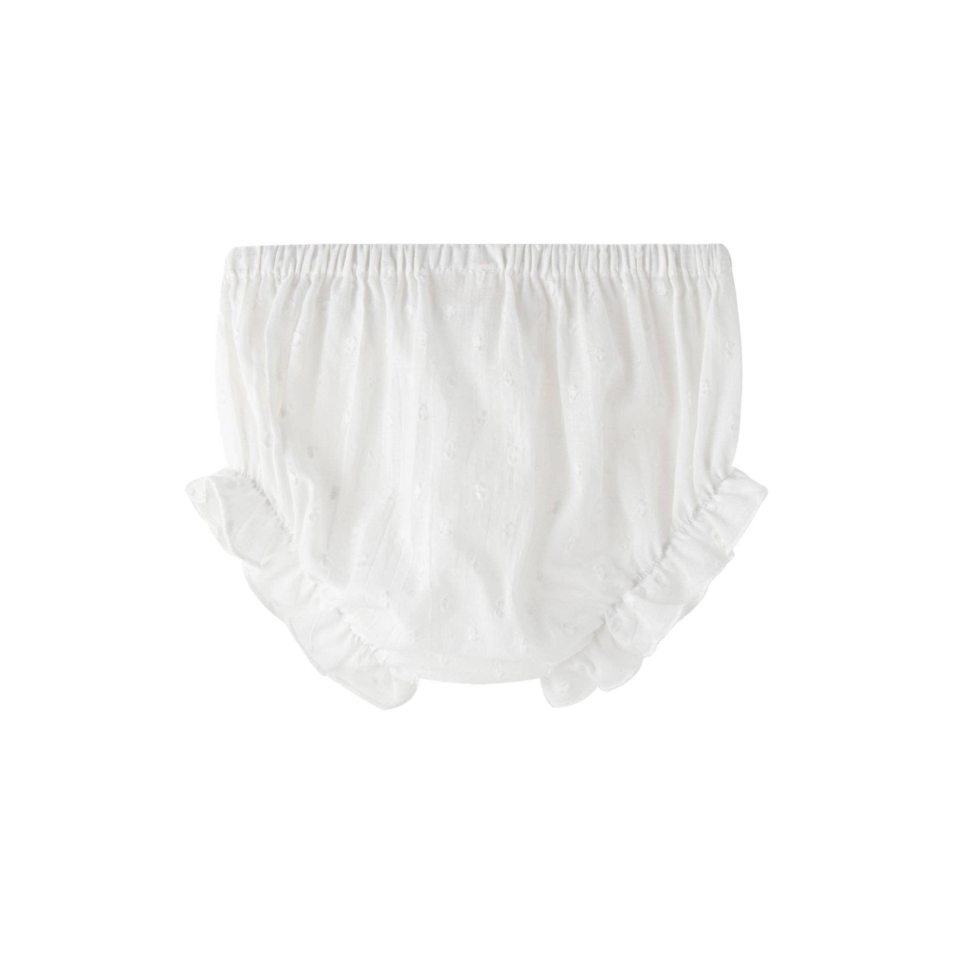 Baby jurk wit met roze strik + broekje