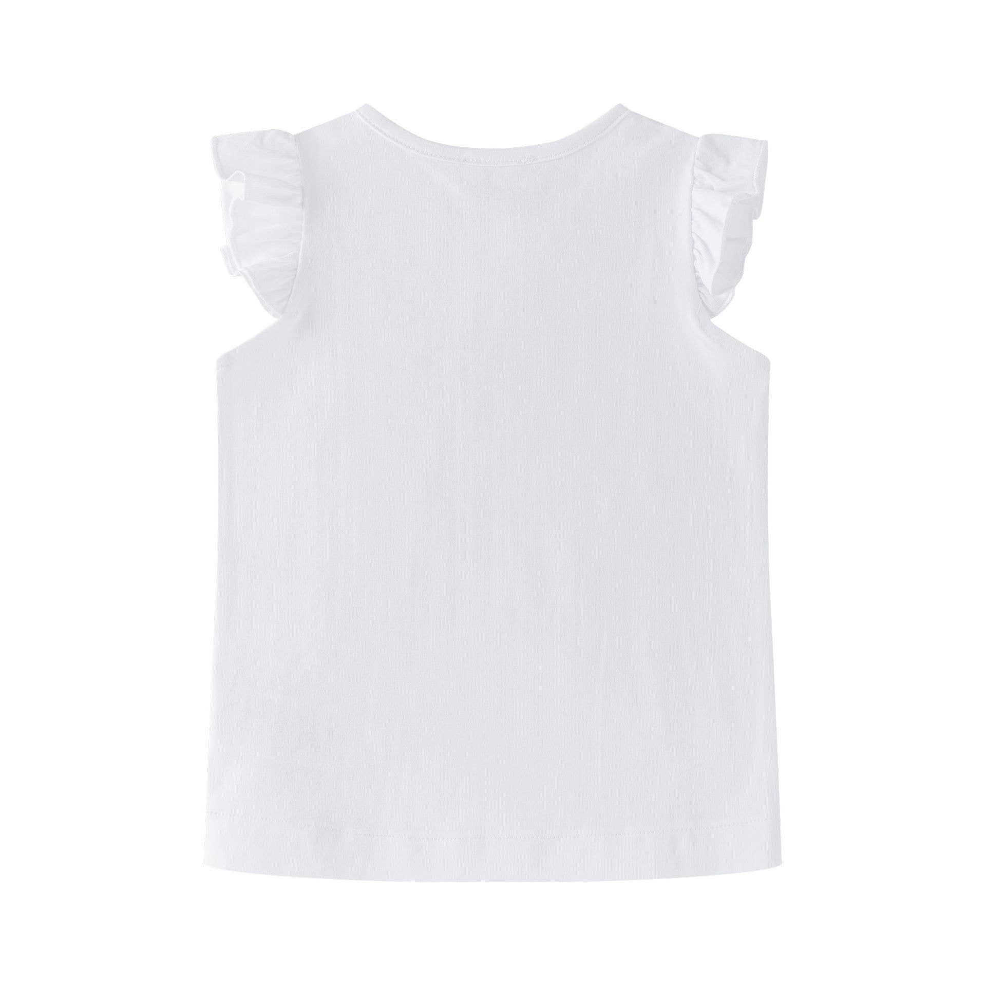 Wit basic T-shirt met volantmouwen