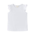Wit basic T-shirt met volantmouwen