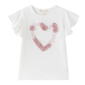 T-shirt met roze bloemblaadjes
