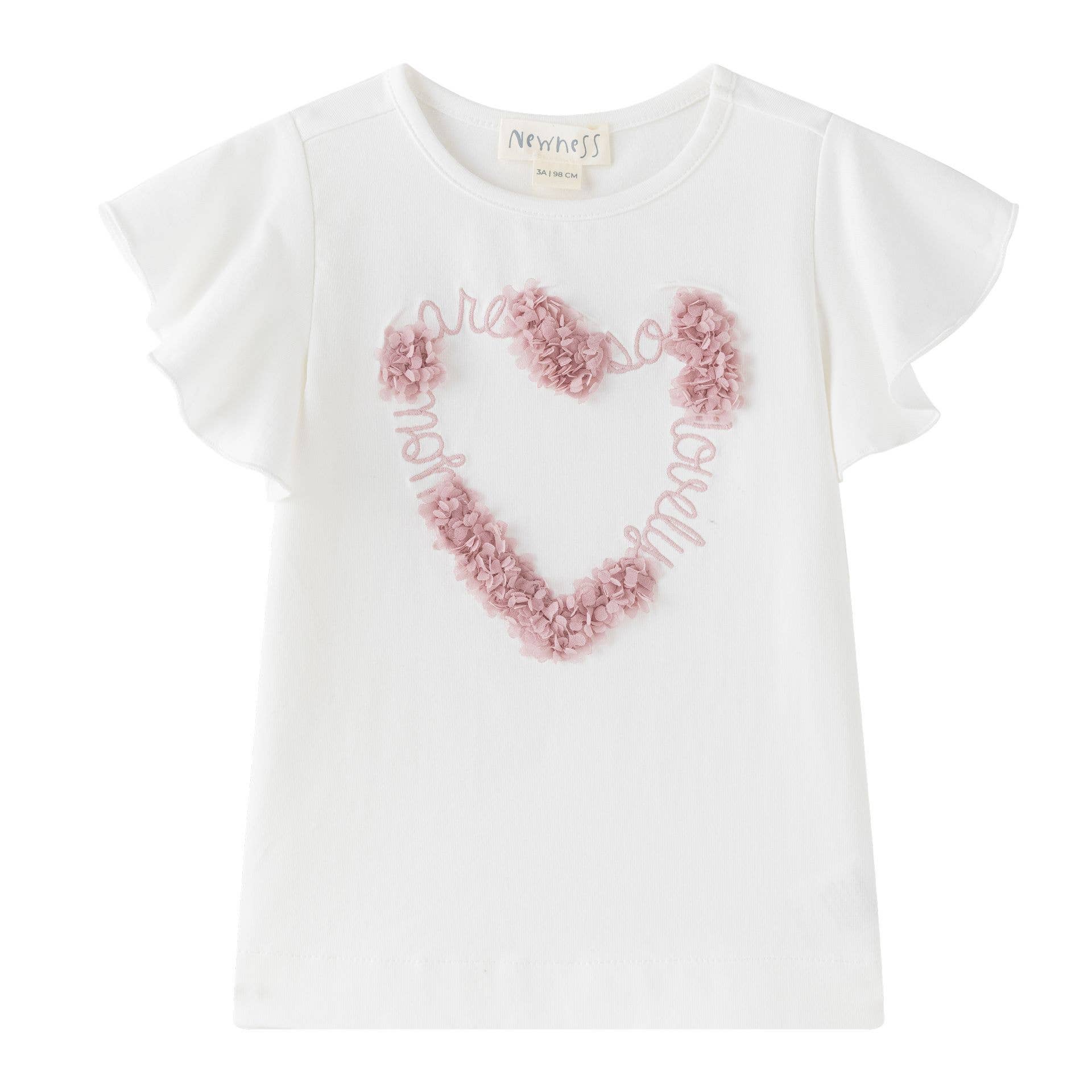 T-shirt met roze bloemblaadjes