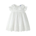 Baby jurk wit met roze strik + broekje