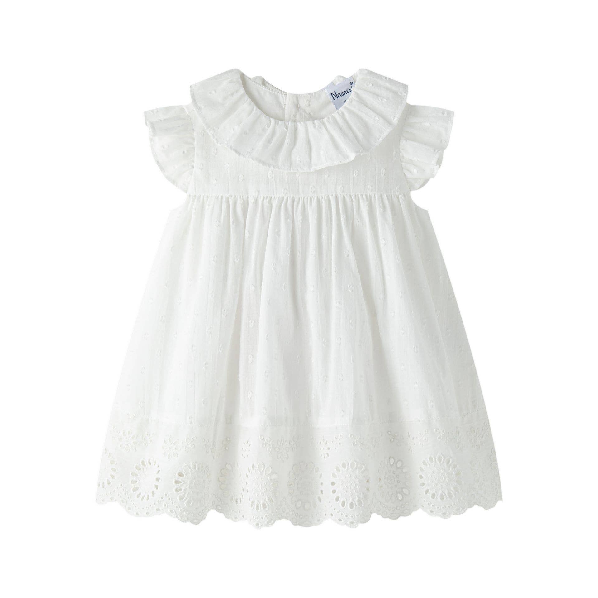 Baby jurk wit met roze strik + broekje