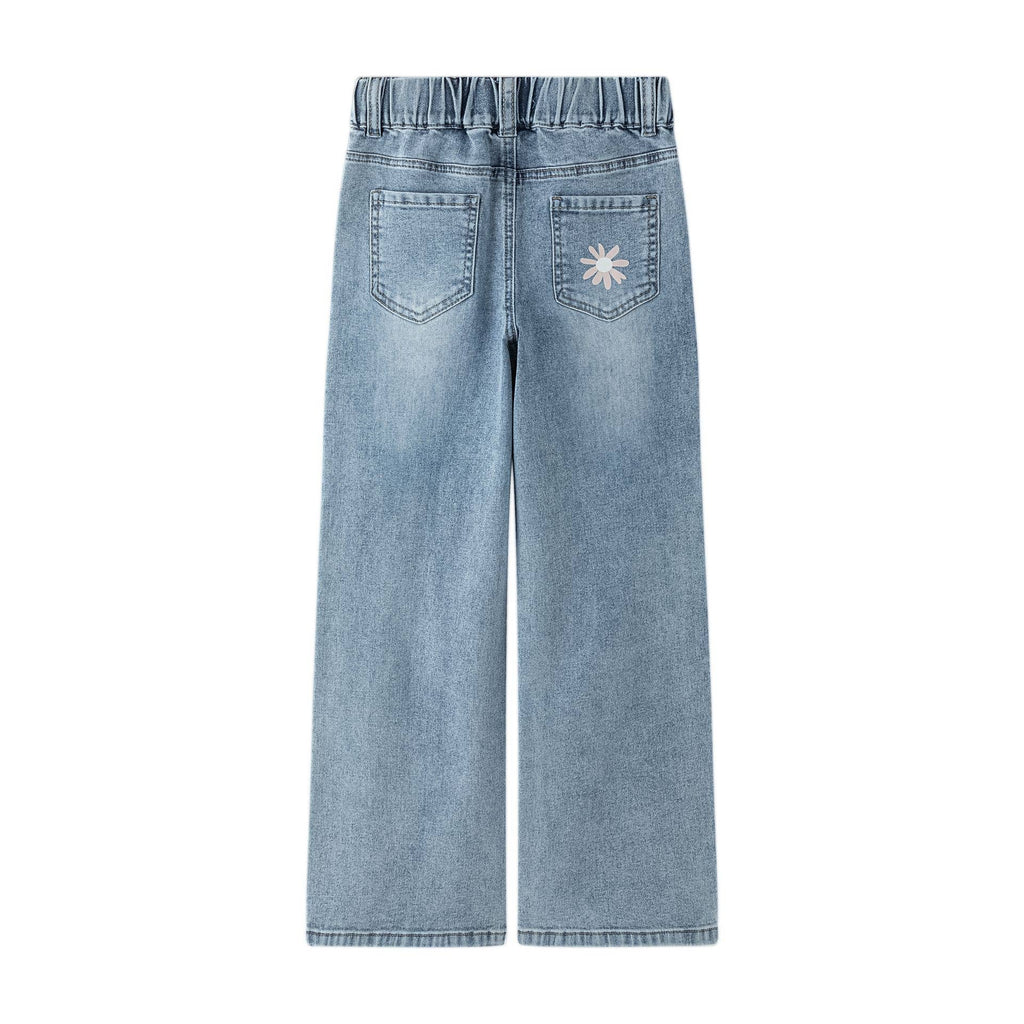 Jeans met bloemen detail
