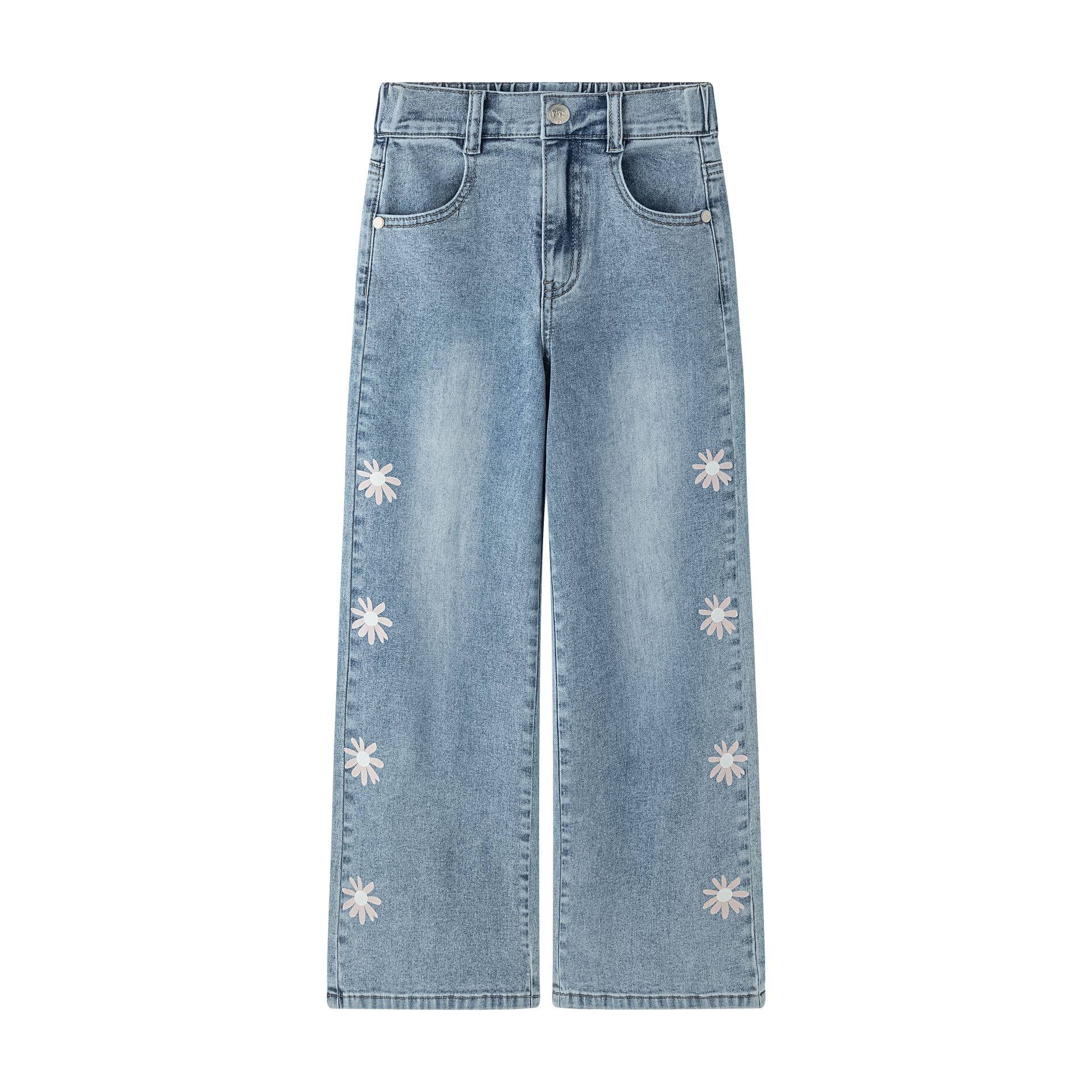 Jeans met bloemen detail