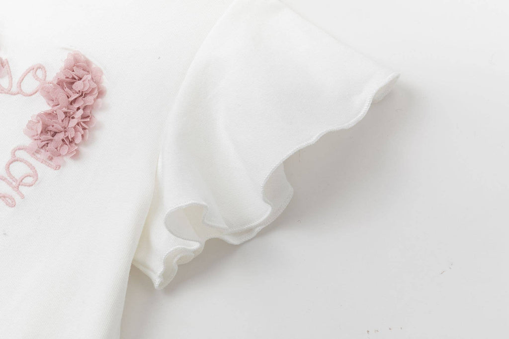 T-shirt met roze bloemblaadjes